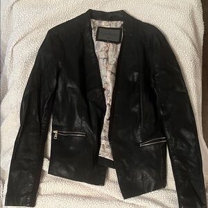 Cavalli Black Leather Jacket for Women